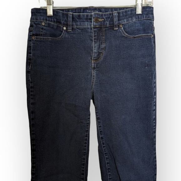 Talbot's Simply Flattering Dark Wash Denim Straight Leg Jeans Size 4 - Picture 2 of 10